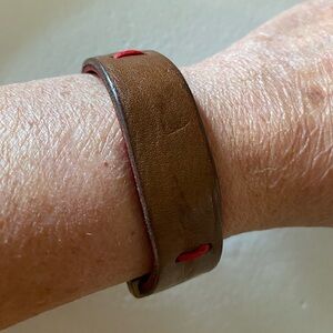 Double Leather & Brass Bracelet